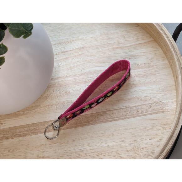 Owl Keychain Wristlet Fabric Key FOB  Gift Present New Driver Colorful Owls Hoot - Picture 6 of 8